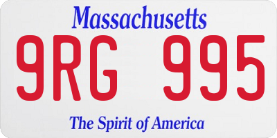 MA license plate 9RG995