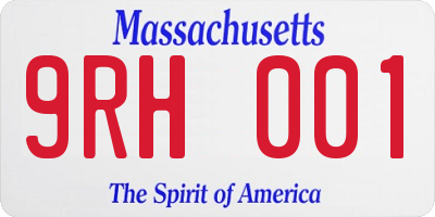 MA license plate 9RH001