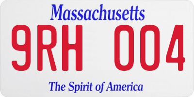 MA license plate 9RH004