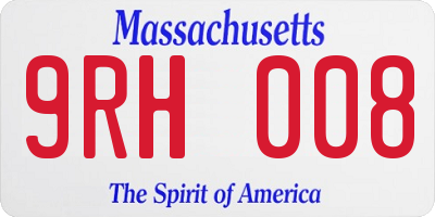 MA license plate 9RH008