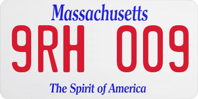 MA license plate 9RH009
