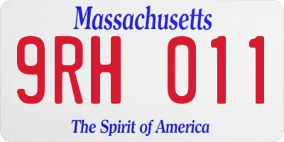 MA license plate 9RH011