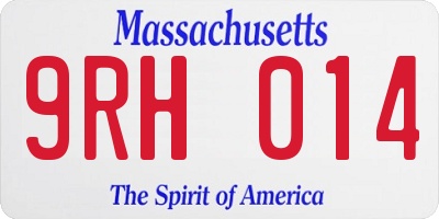 MA license plate 9RH014