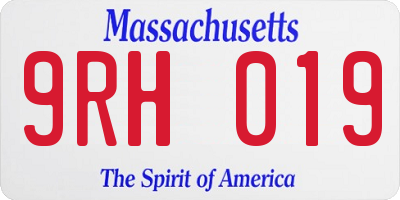 MA license plate 9RH019