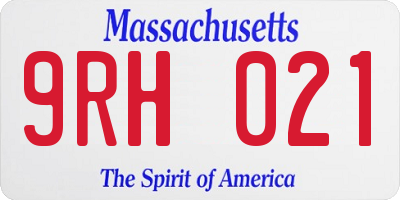 MA license plate 9RH021