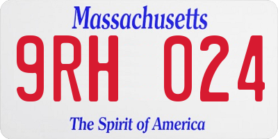 MA license plate 9RH024
