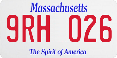 MA license plate 9RH026