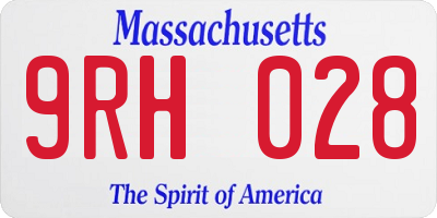 MA license plate 9RH028