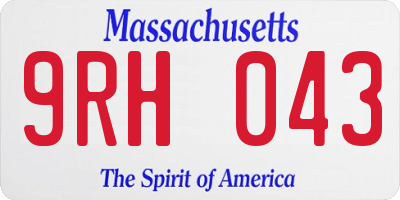 MA license plate 9RH043