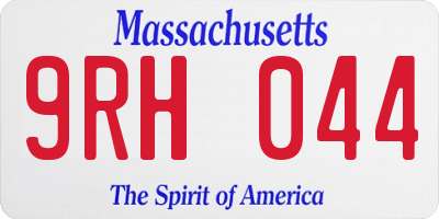 MA license plate 9RH044