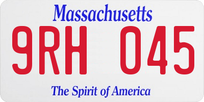 MA license plate 9RH045