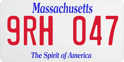 MA license plate 9RH047