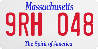 MA license plate 9RH048