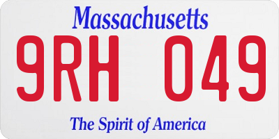 MA license plate 9RH049