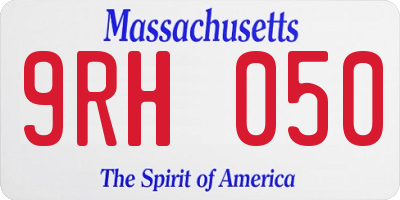 MA license plate 9RH050