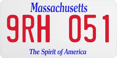 MA license plate 9RH051