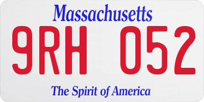MA license plate 9RH052