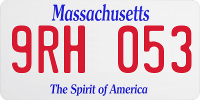 MA license plate 9RH053