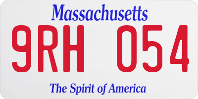 MA license plate 9RH054