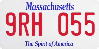 MA license plate 9RH055