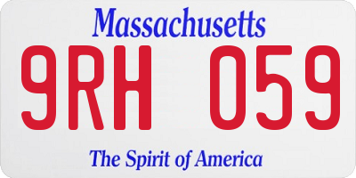 MA license plate 9RH059
