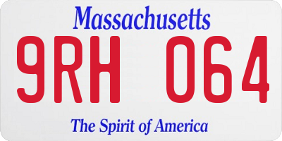 MA license plate 9RH064