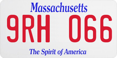 MA license plate 9RH066
