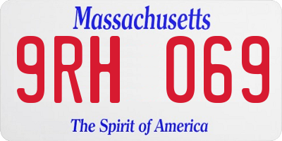 MA license plate 9RH069