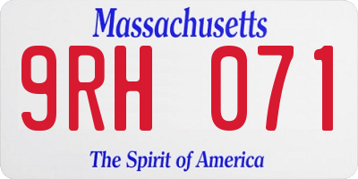 MA license plate 9RH071