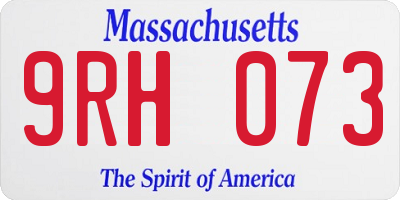 MA license plate 9RH073