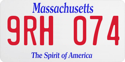 MA license plate 9RH074