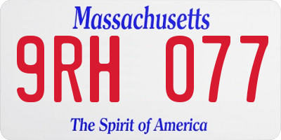 MA license plate 9RH077