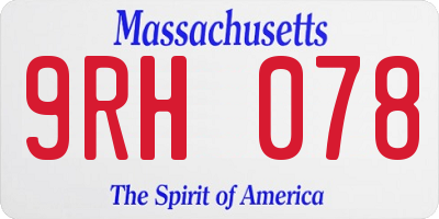 MA license plate 9RH078