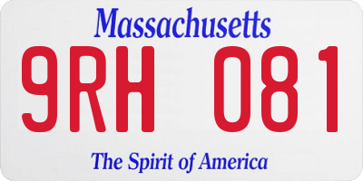 MA license plate 9RH081