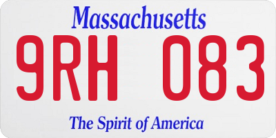MA license plate 9RH083