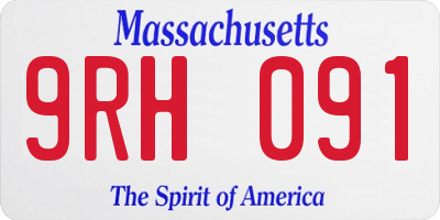 MA license plate 9RH091