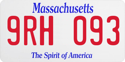 MA license plate 9RH093