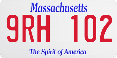 MA license plate 9RH102