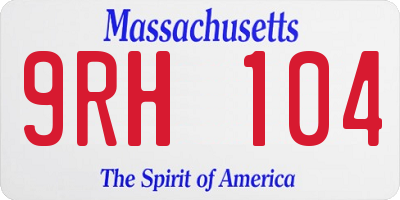 MA license plate 9RH104
