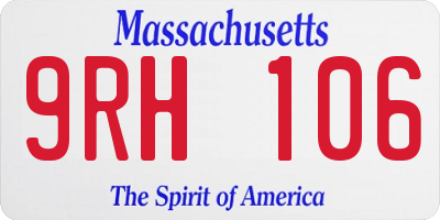 MA license plate 9RH106