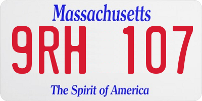 MA license plate 9RH107