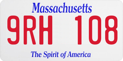 MA license plate 9RH108