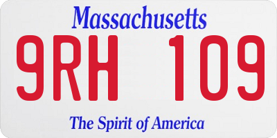 MA license plate 9RH109
