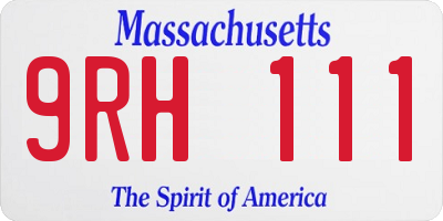 MA license plate 9RH111