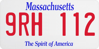 MA license plate 9RH112