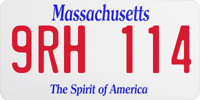 MA license plate 9RH114