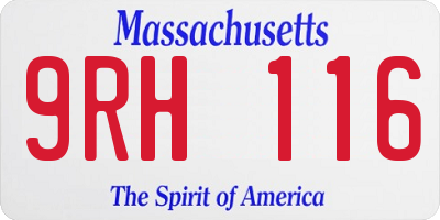 MA license plate 9RH116