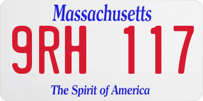 MA license plate 9RH117