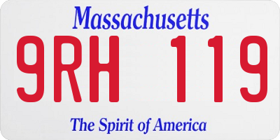 MA license plate 9RH119