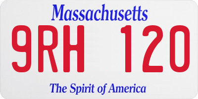 MA license plate 9RH120